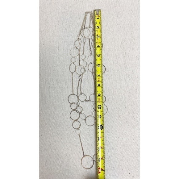 Premier Design Necklace “Round and Round” Silver Circles, Long Triple strand - Picture 4 of 5